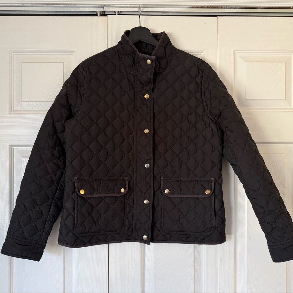 J. Crew Black Quilted Down Puffer Jacket